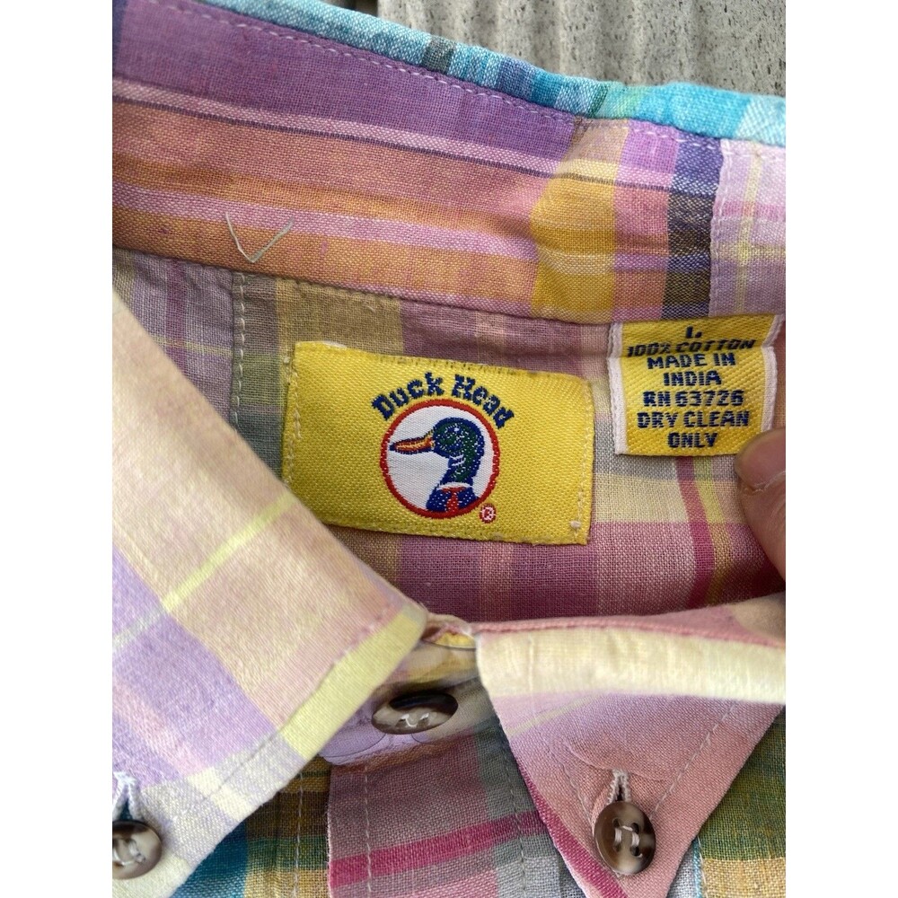 Duck Head Madras Patchwork Button Down Shirt Mens… - image 6